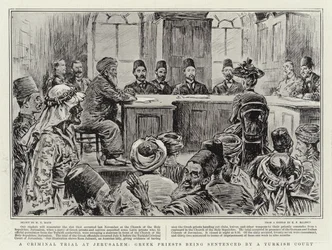 A Criminal Trial at Jerusalem, Greek Priests being sentenced by a Turkish Court